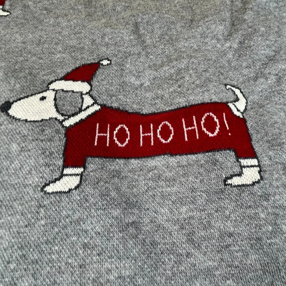 Nicole Miller Home Sherpa Throw Blanket Christmas Dachshund Dogs 50x60 Gray Red